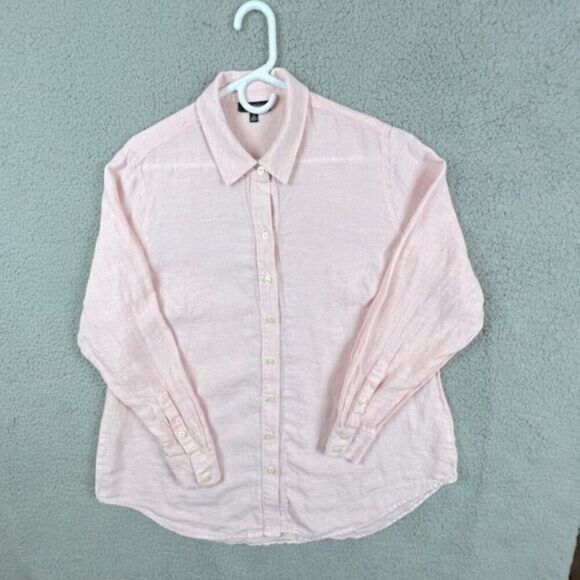 Lord & Taylor Tops - LORD & TAYLOR WOMENS PINK LINEN BLOUSE SIZE 0X